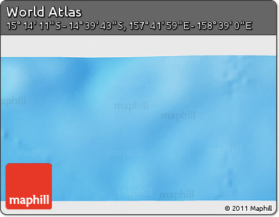 Shaded Relief 3D Map of the Area around 14° 56' 57" S, 158° 10' 30" E