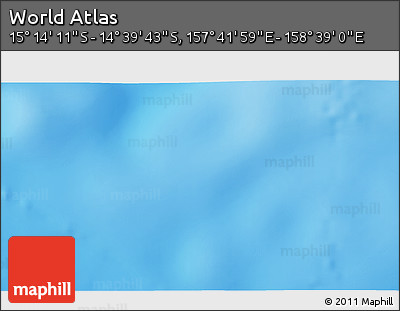 Shaded Relief 3D Map of the Area around 14° 56' 57" S, 158° 10' 30" E