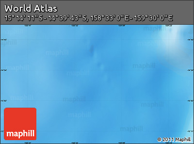 Physical Map of the Area around 14° 56' 57" S, 159° 1' 30" E