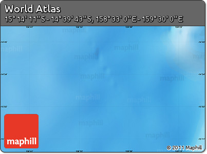 Physical Map of the Area around 14° 56' 57" S, 159° 1' 30" E