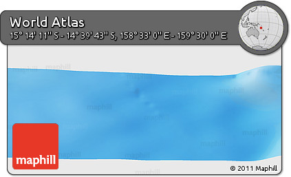 Physical Panoramic Map of the Area around 14° 56' 57" S, 159° 1' 30" E