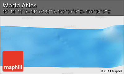 Physical Panoramic Map of the Area around 14° 56' 57" S, 159° 1' 30" E