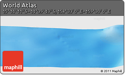 Physical Panoramic Map of the Area around 14° 56' 57" S, 159° 1' 30" E