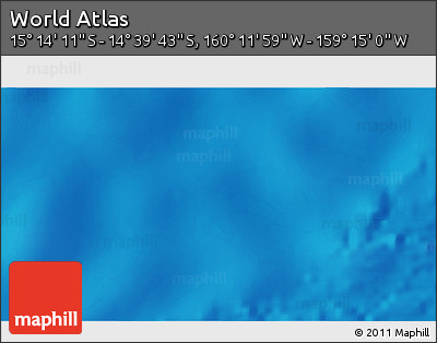 Physical 3D Map of the Area around 14° 56' 57" S, 159° 43' 29" W