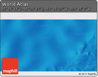 Physical 3D Map of the Area around 14° 56' 57" S, 159° 43' 29" W