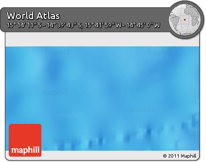 Shaded Relief 3D Map of the Area around 14° 56' 57" S, 15° 13' 29" W