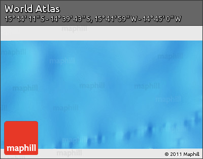 Shaded Relief 3D Map of the Area around 14° 56' 57" S, 15° 13' 29" W