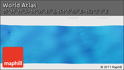 Physical Panoramic Map of the Area around 14° 56' 57" S, 161° 34' 29" E