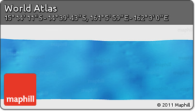 Physical Panoramic Map of the Area around 14° 56' 57" S, 161° 34' 29" E