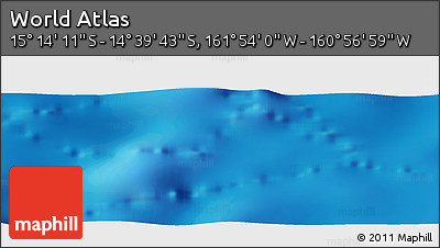 Physical Panoramic Map of the Area around 14° 56' 57" S, 161° 25' 30" W