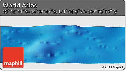 Physical Panoramic Map of the Area around 14° 56' 57" S, 161° 25' 30" W