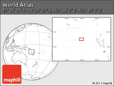 Blank Location Map of the Area around 14° 56' 57" S, 163° 16' 30" E