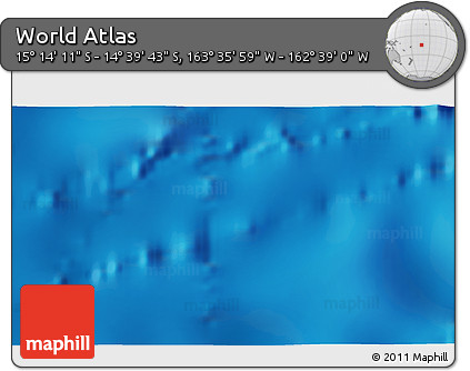 Physical 3D Map of the Area around 14° 56' 57" S, 163° 7' 30" W