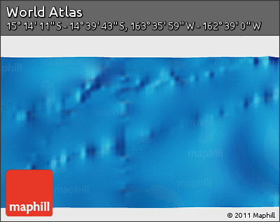 Physical 3D Map of the Area around 14° 56' 57" S, 163° 7' 30" W
