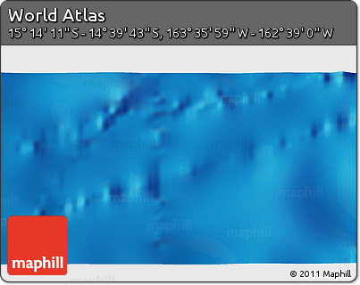 Physical 3D Map of the Area around 14° 56' 57" S, 163° 7' 30" W