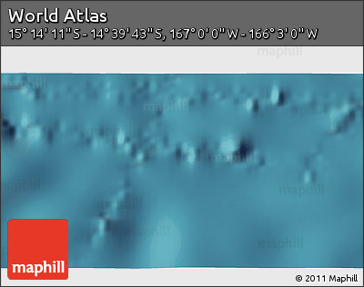 Satellite 3D Map of the Area around 14° 56' 57" S, 166° 31' 30" W