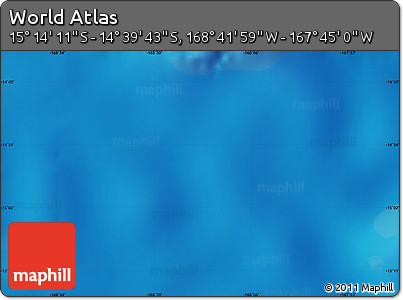 Physical Map of the Area around 14° 56' 57" S, 168° 13' 29" W