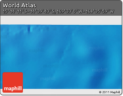 Physical 3D Map of the Area around 14° 56' 57" S, 169° 4' 29" W