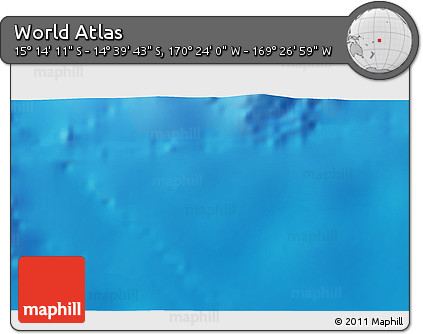 Physical 3D Map of the Area around 14° 56' 57" S, 169° 55' 30" W