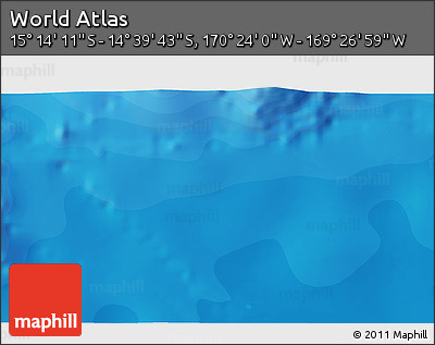 Political 3D Map of the Area around 14° 56' 57" S, 169° 55' 30" W