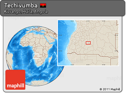 Shaded Relief Location Map of Techivumba