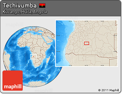 Shaded Relief Location Map of Techivumba