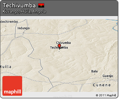 Shaded Relief Panoramic Map of Techivumba