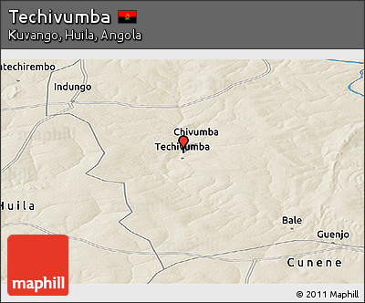 Shaded Relief Panoramic Map of Techivumba