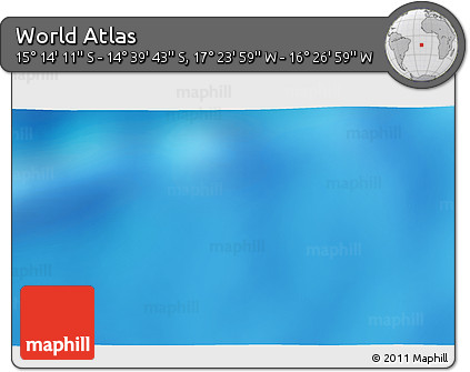 Physical 3D Map of the Area around 14° 56' 57" S, 16° 55' 29" W
