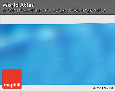 Physical 3D Map of the Area around 14° 56' 57" S, 16° 55' 29" W