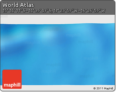 Physical 3D Map of the Area around 14° 56' 57" S, 16° 55' 29" W