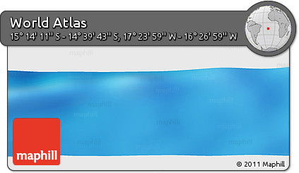 Physical Panoramic Map of the Area around 14° 56' 57" S, 16° 55' 29" W