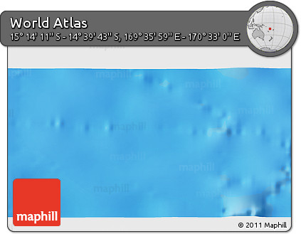 Physical 3D Map of the Area around 14° 56' 57" S, 170° 4' 29" E