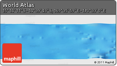 Physical Panoramic Map of the Area around 14° 56' 57" S, 170° 4' 29" E