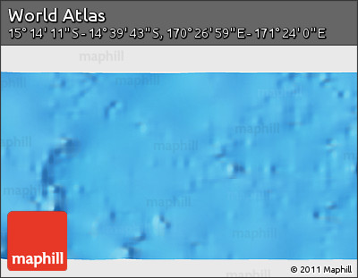 Physical 3D Map of the Area around 14° 56' 57" S, 170° 55' 30" E