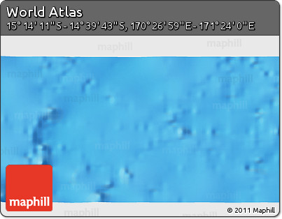 Physical 3D Map of the Area around 14° 56' 57" S, 170° 55' 30" E