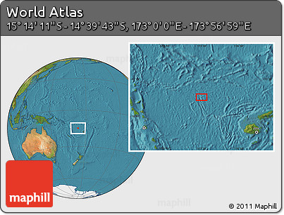 Satellite Location Map of the Area around 14° 56' 57" S, 173° 28' 29" E