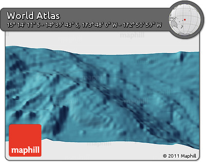 Satellite 3D Map of the Area around 14° 56' 57" S, 173° 19' 29" W