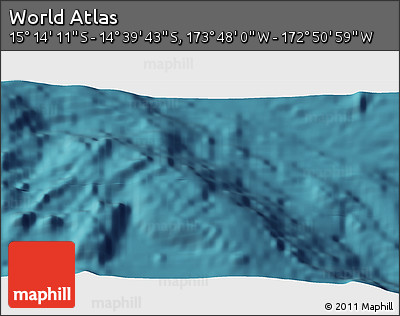 Satellite 3D Map of the Area around 14° 56' 57" S, 173° 19' 29" W