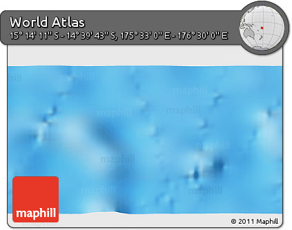 Shaded Relief 3D Map of the Area around 14° 56' 57" S, 176° 1' 30" E