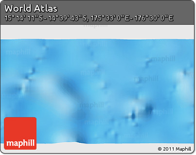 Shaded Relief 3D Map of the Area around 14° 56' 57" S, 176° 1' 30" E