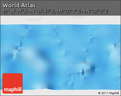Shaded Relief 3D Map of the Area around 14° 56' 57" S, 176° 1' 30" E