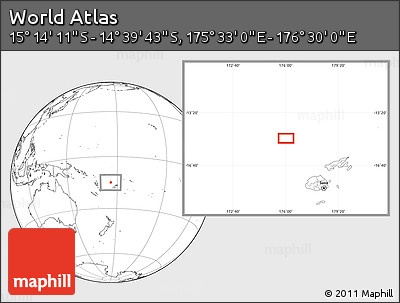 Blank Location Map of the Area around 14° 56' 57" S, 176° 1' 30" E