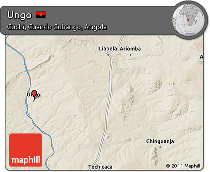 Shaded Relief 3D Map of Ungo