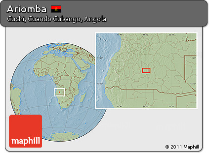 Savanna Style Location Map of Ariomba, hill shading
