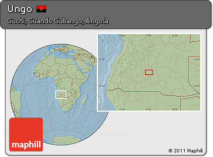 Savanna Style Location Map of Ungo, hill shading