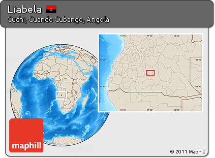 Shaded Relief Location Map of Liabela