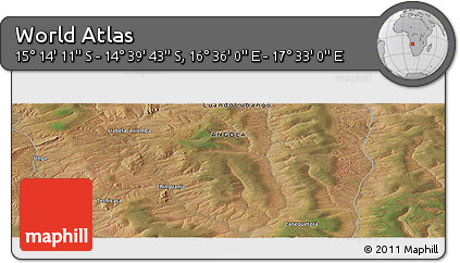 Satellite Panoramic Map of the Area around 14° 56' 57" S, 17° 4' 30" E