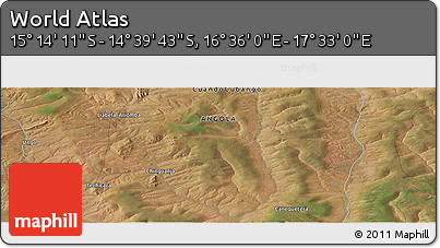 Satellite Panoramic Map of the Area around 14° 56' 57" S, 17° 4' 30" E