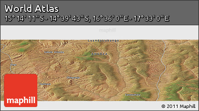 Satellite Panoramic Map of the Area around 14° 56' 57" S, 17° 4' 30" E